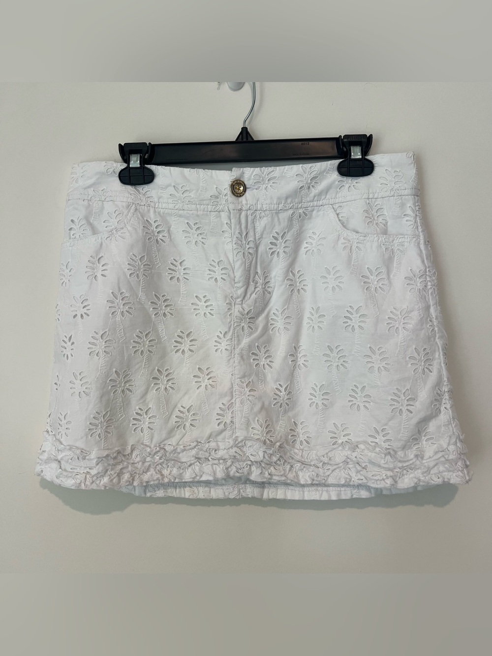 Lily Pulitzer Resort White Palm Tree Eyelet Skirt Skort Size 10 Beach Resort